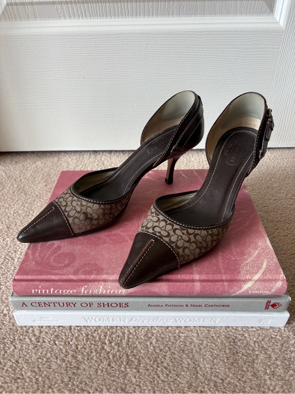 Coach d'Orsay Kitten Heels, Brown